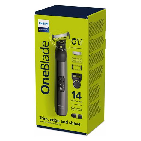 Philips | OneBlade Pro 360 Shaver, Face & Body | QP6651/61 | Operating time (max) 120 min | Wet & Dry | Lithium Ion | Black/Gree - 5